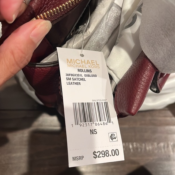 NWT- Michael Kors Rollins Red Small Leather Satchel - Picture 3 of 9